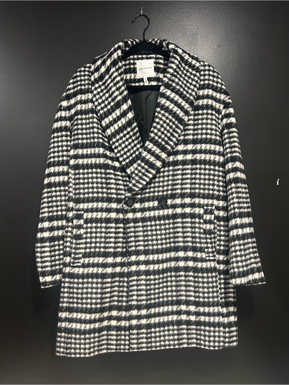 Avec Les Filles Houndstooth Oversized Shawl Collar Coat • Excellent Condition •